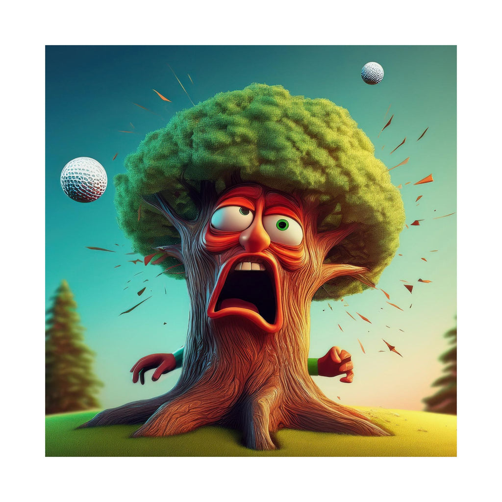 Funny Golf Tree Poster — Matte Vertical Wall Art