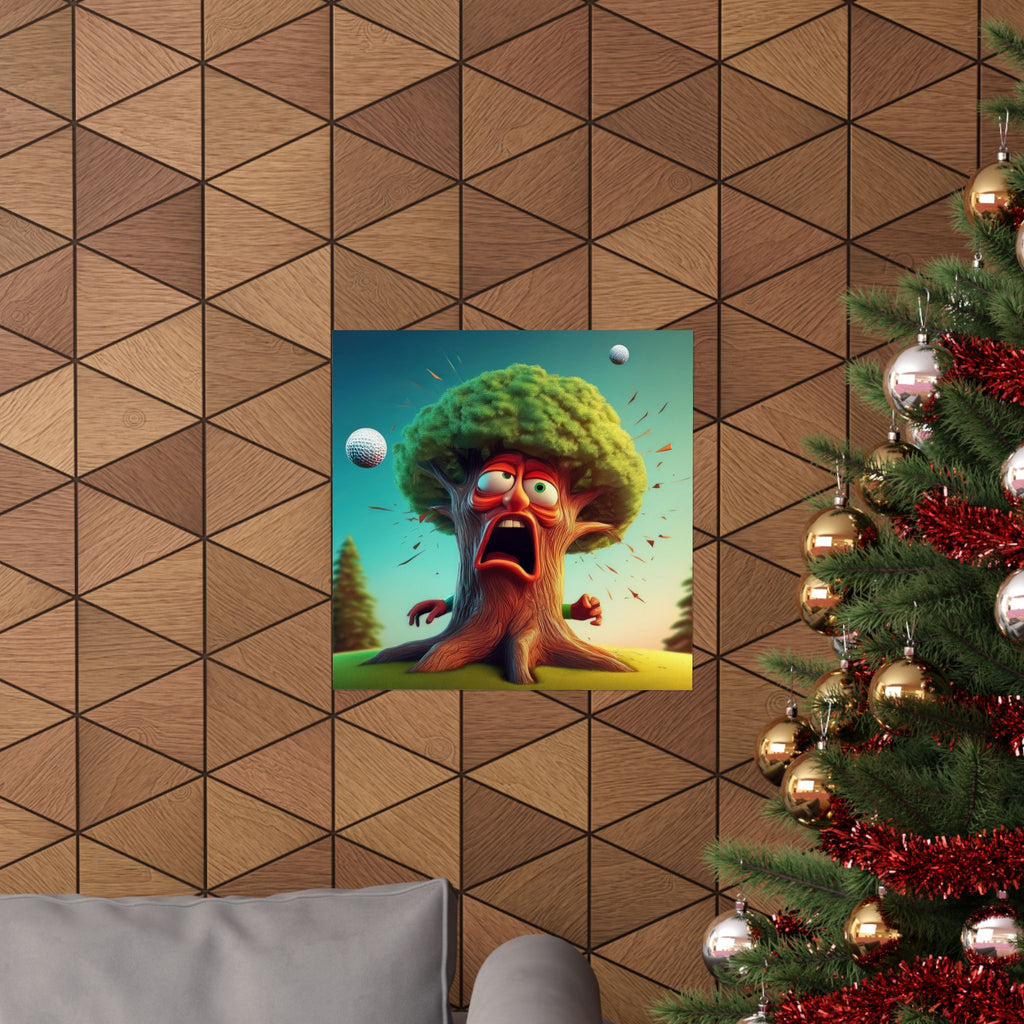 Funny Golf Tree Poster — Matte Vertical Wall Art