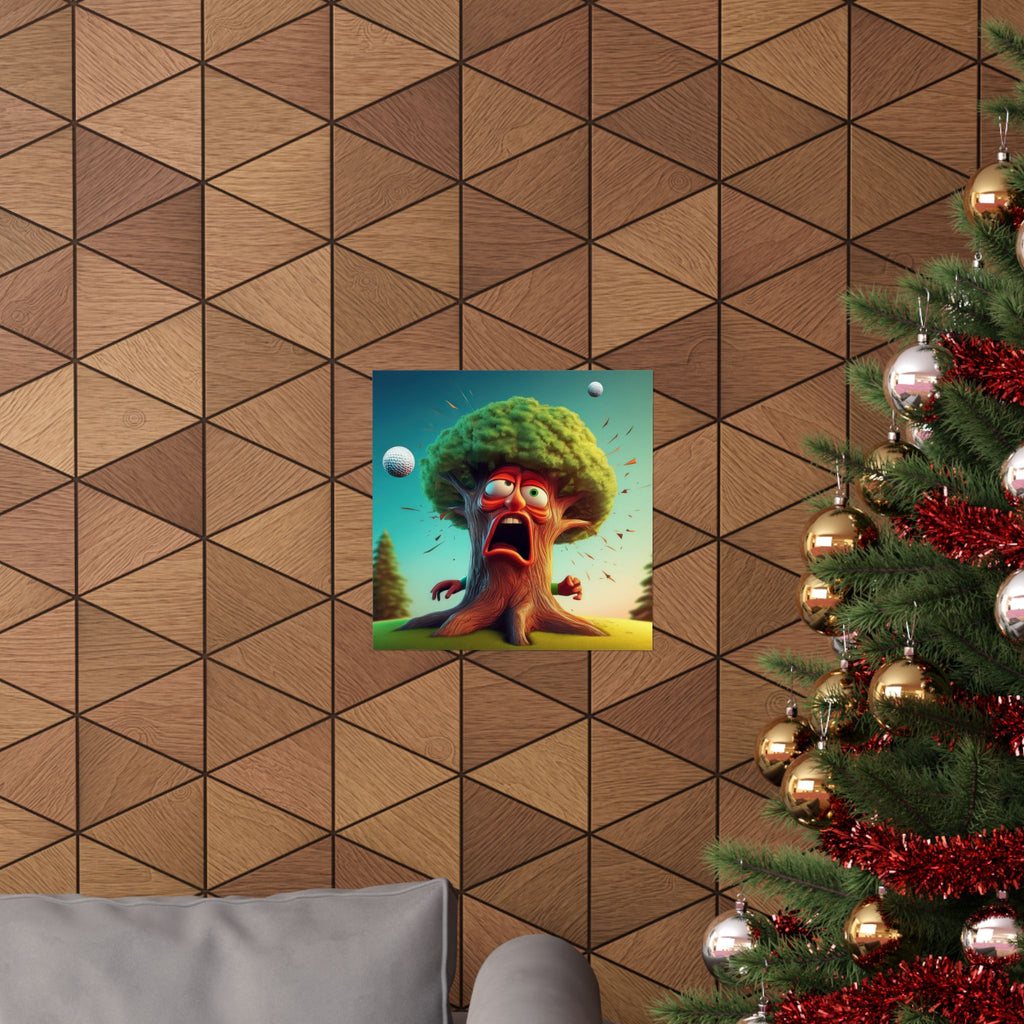 Funny Golf Tree Poster — Matte Vertical Wall Art