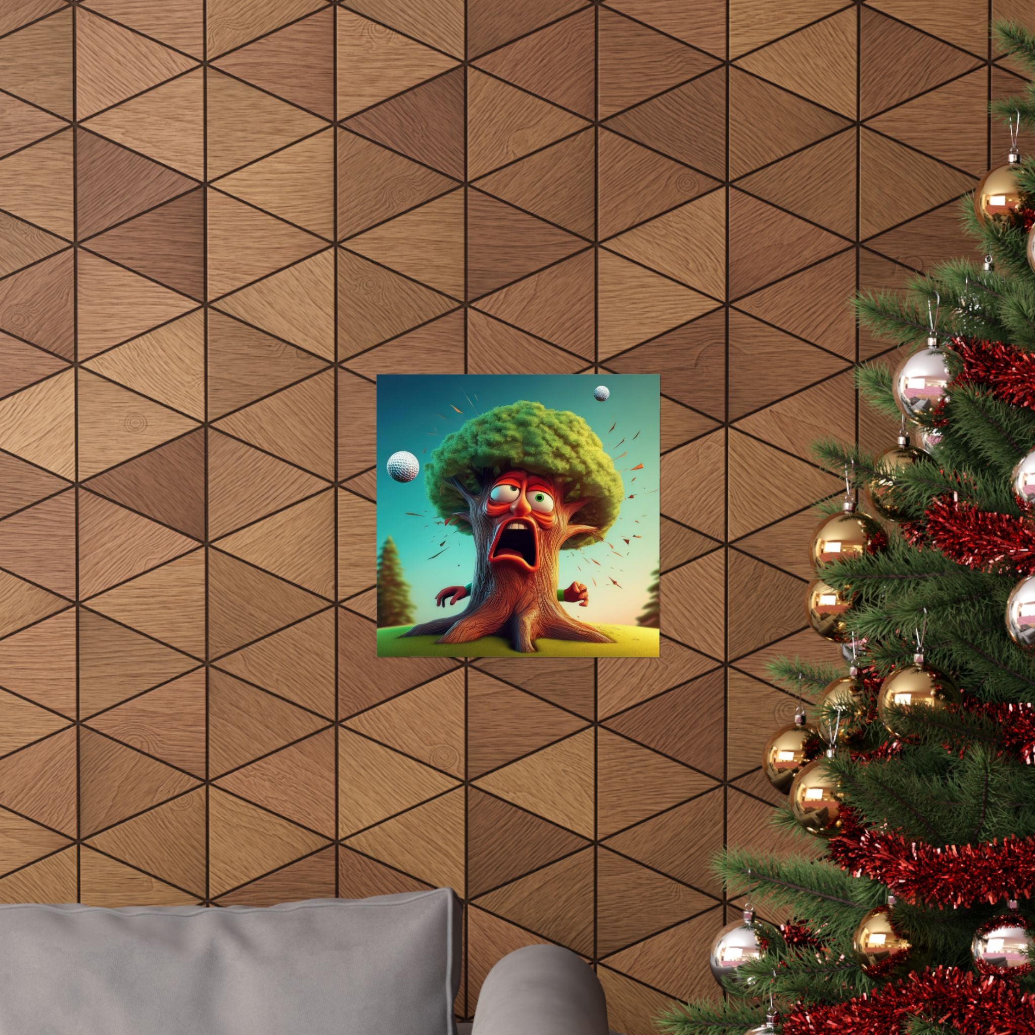 Funny Golf Tree Poster — Matte Vertical Wall Art