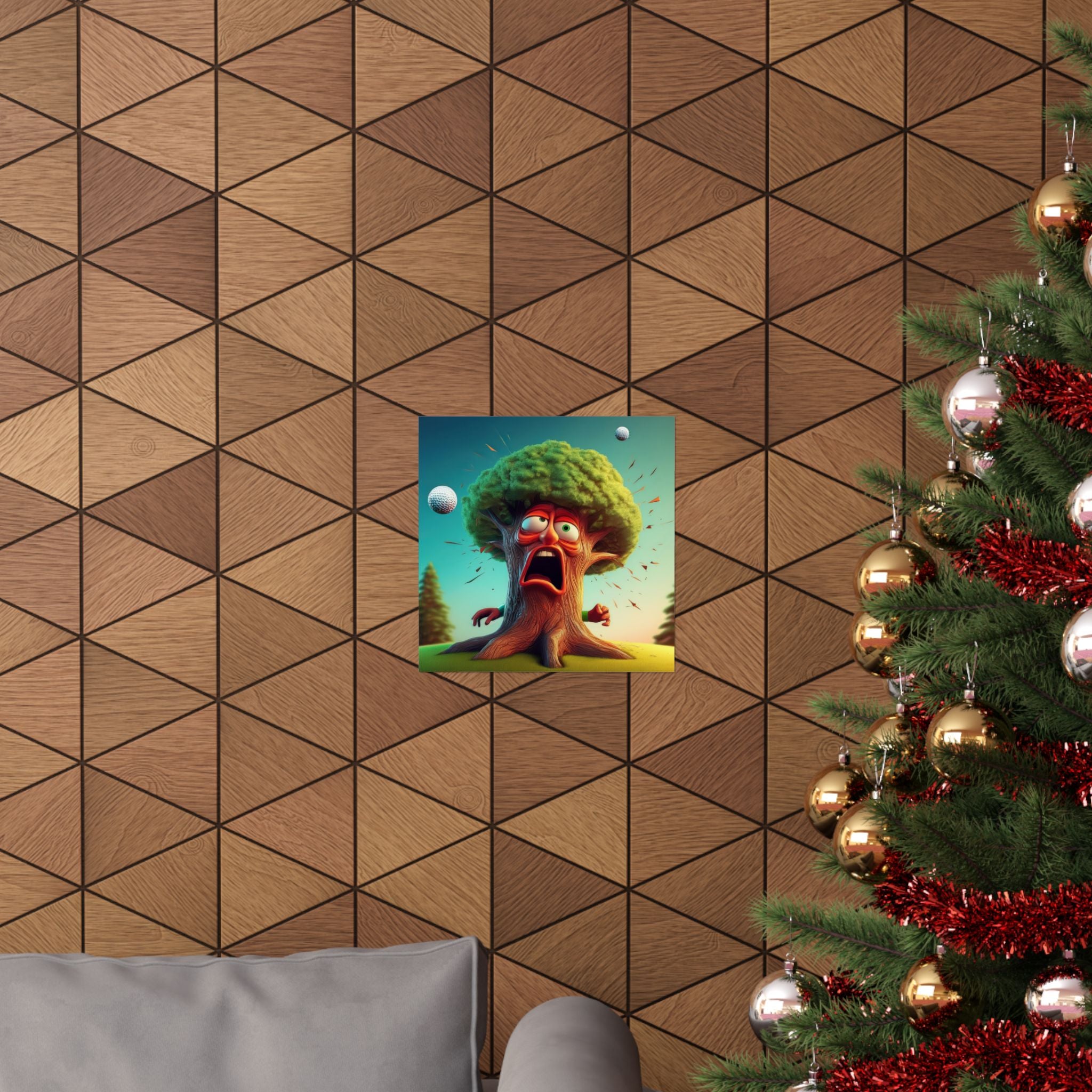 Funny Golf Tree Poster — Matte Vertical Wall Art