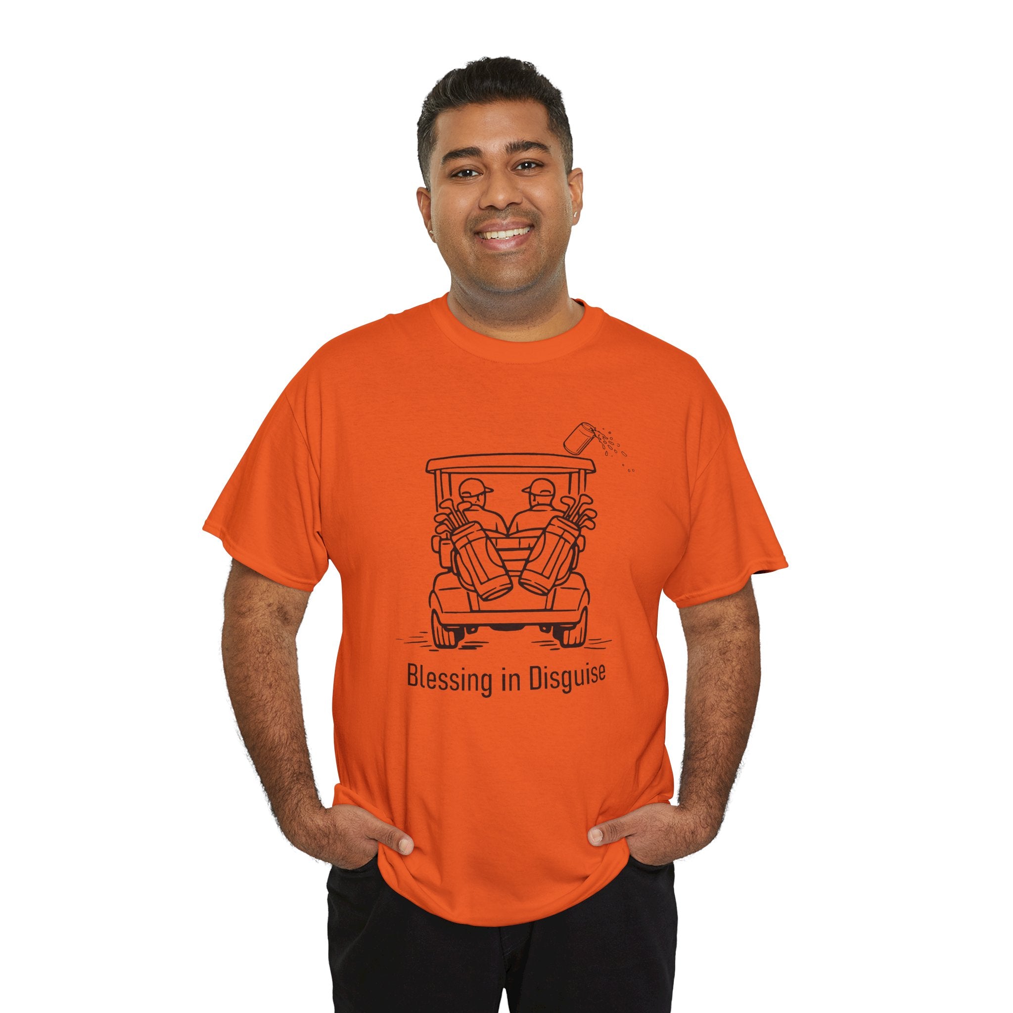 Blessing in Disguise Golf Tee — Funny Golf Cart Illustration Shirt