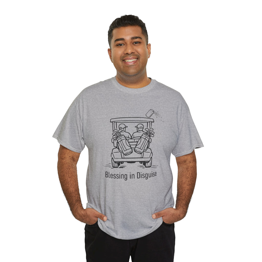 Blessing in Disguise Golf Tee — Funny Golf Cart Illustration Shirt
